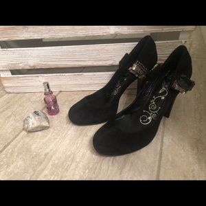 Tibi New York Black Heels With Silver Detailing